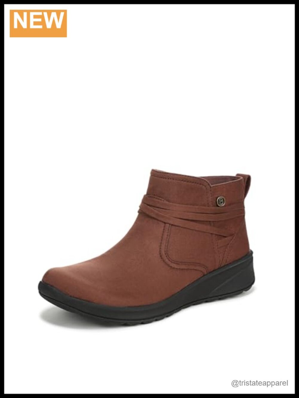 Stretch Fabric Round Toe Bootie with Side Zipper, Wedge Heel